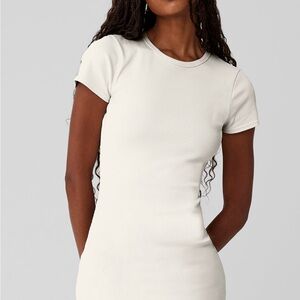 ALO Yoga White Ribbed Dress